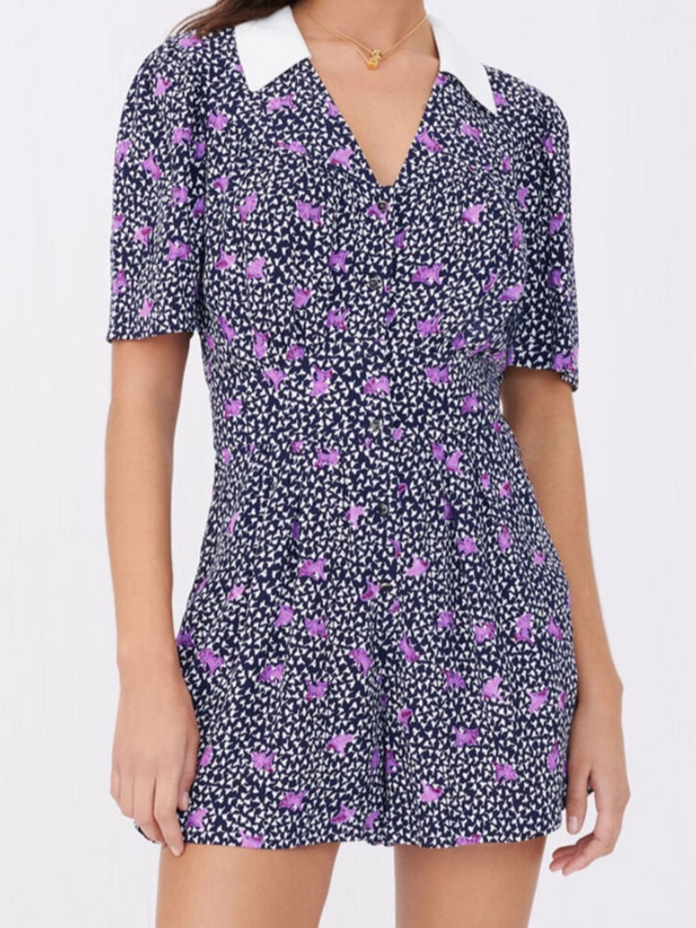 Maje Paris Printed Collared Romper